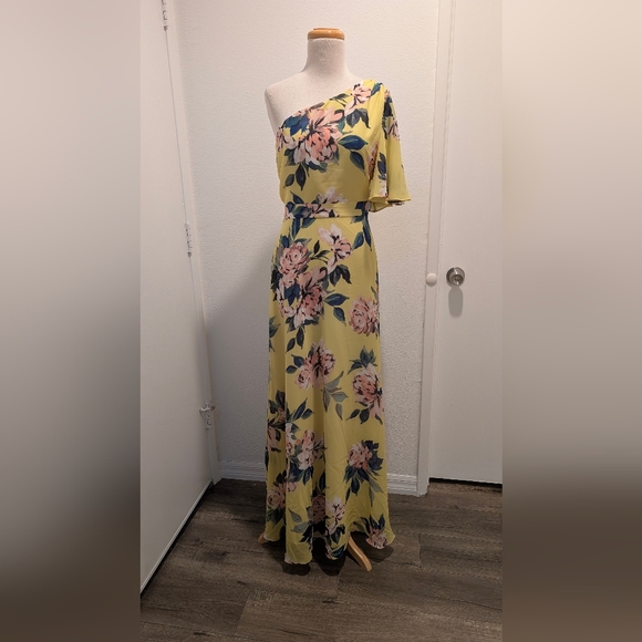 Eliza J Floral Yellow Maxi Dress Size 14 - Picture 1 of 6